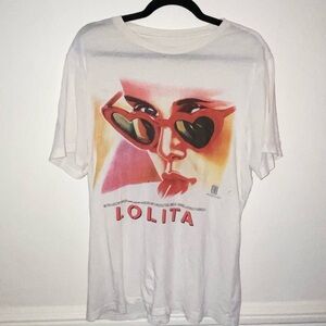 White Graphic T-Shirt with Lolita Print